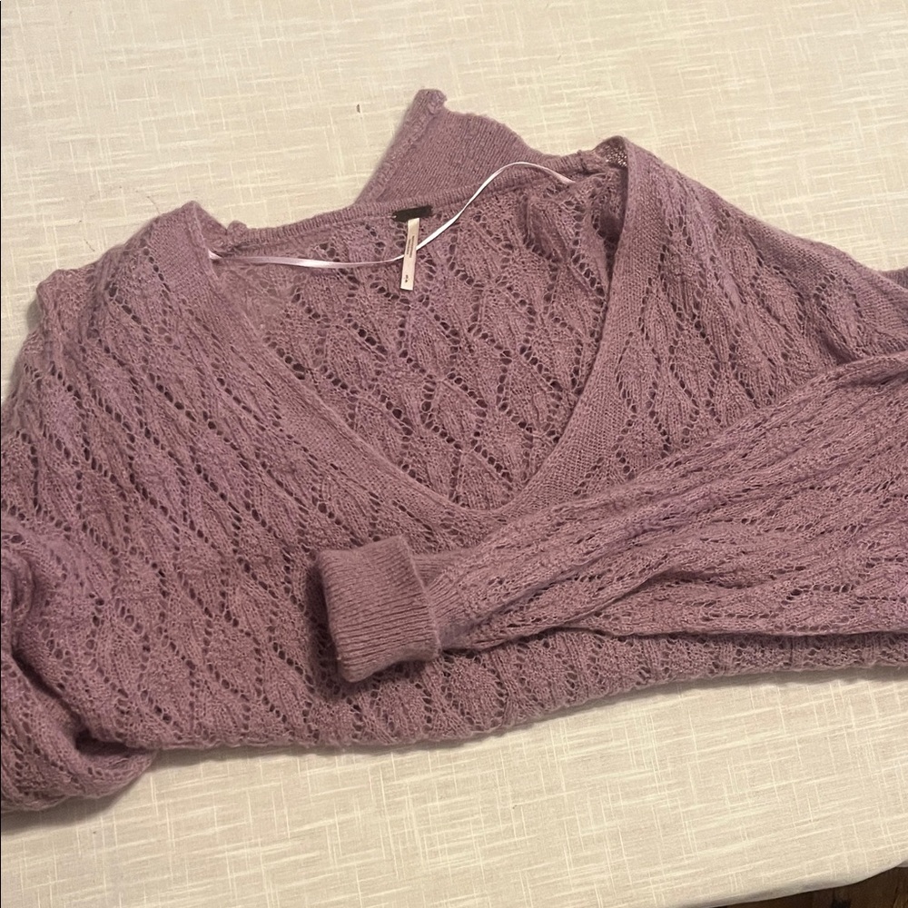 Free People Mauve V-Neck Sweater